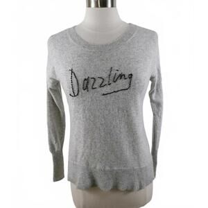 J Crew Womens Knit Wool Blend Scoop Neck Heather Gray Dazzling Sweater XXS